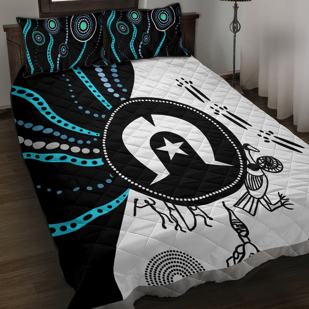 Aboriginal Pattern Torest  Strait Island Quilt Bed Set
