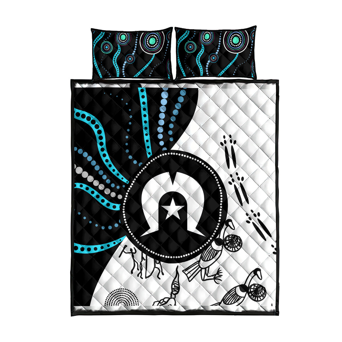 Aboriginal Pattern Torest  Strait Island Quilt Bed Set