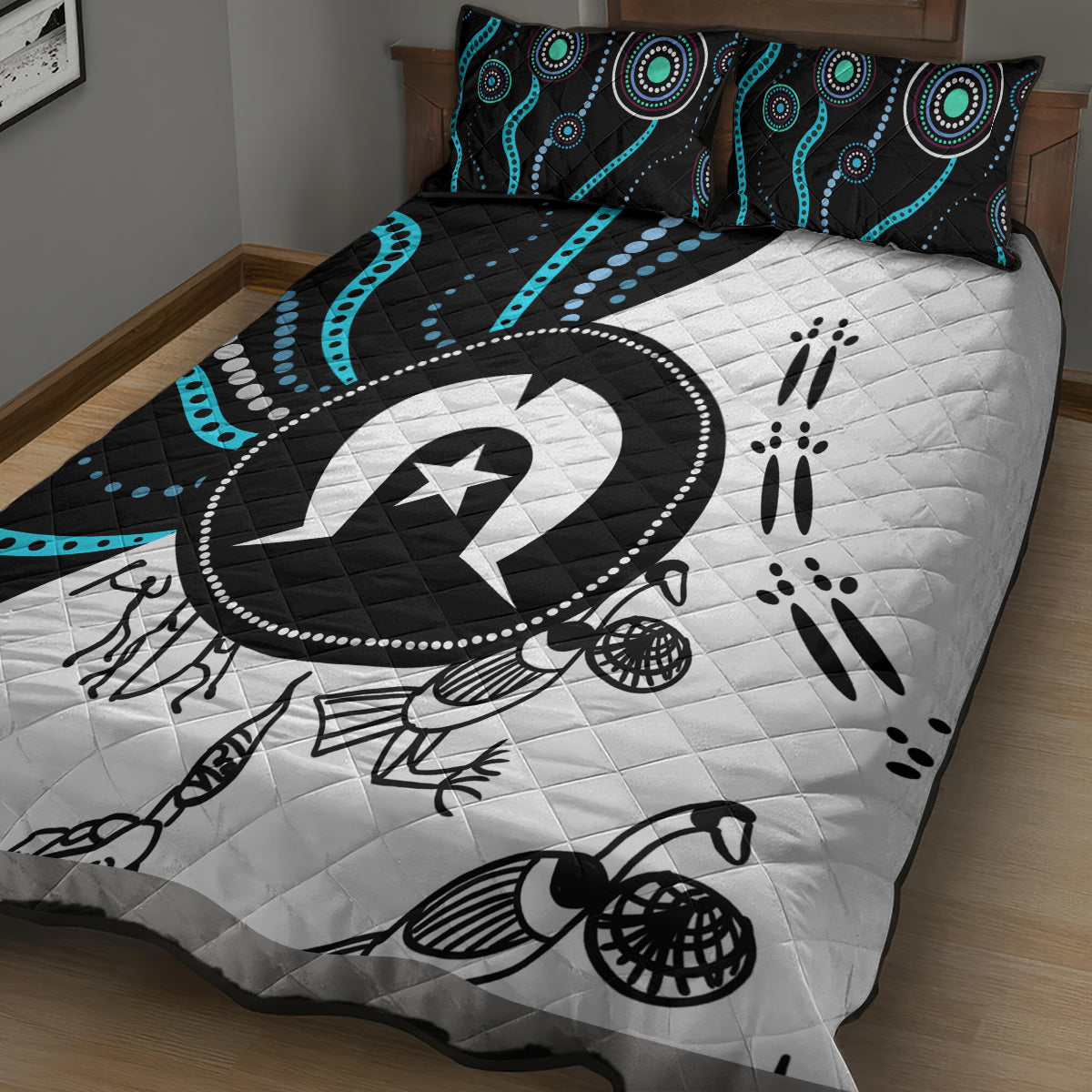 Aboriginal Pattern Torest  Strait Island Quilt Bed Set