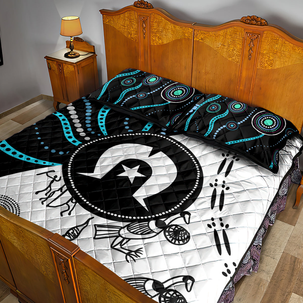 Aboriginal Pattern Torest  Strait Island Quilt Bed Set