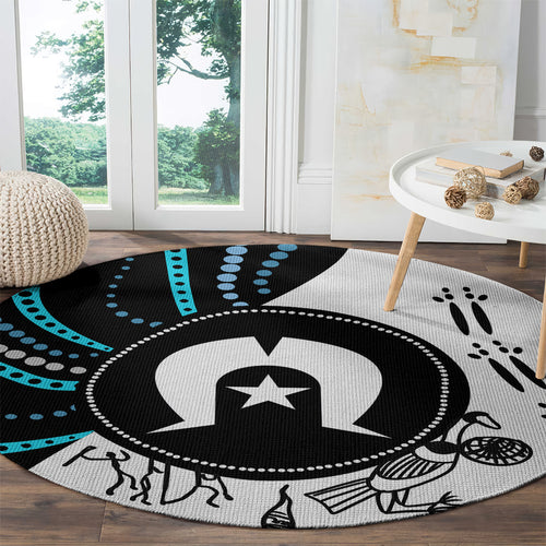 Aboriginal Pattern Torest  Strait Island Round Carpet