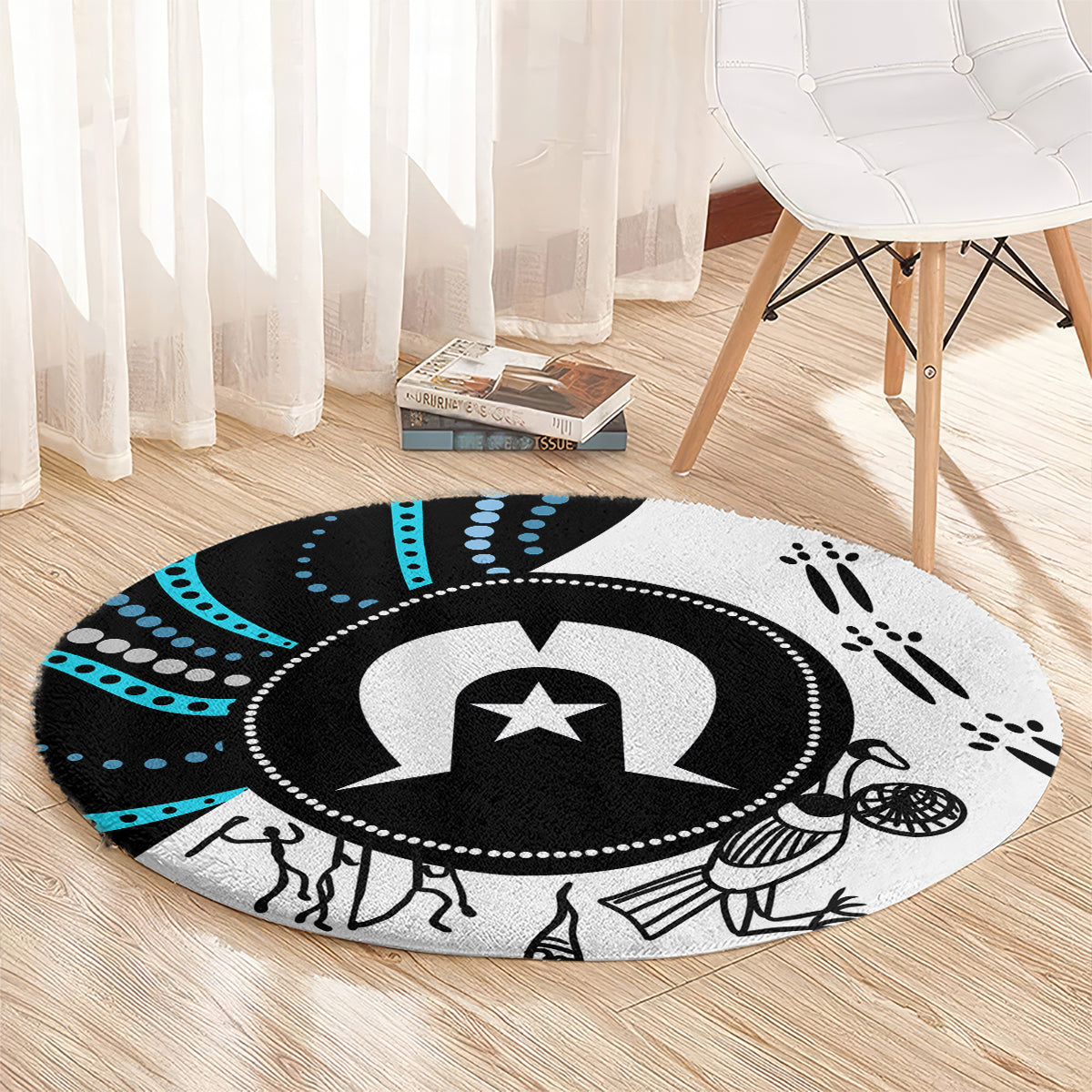 Aboriginal Pattern Torest  Strait Island Round Carpet