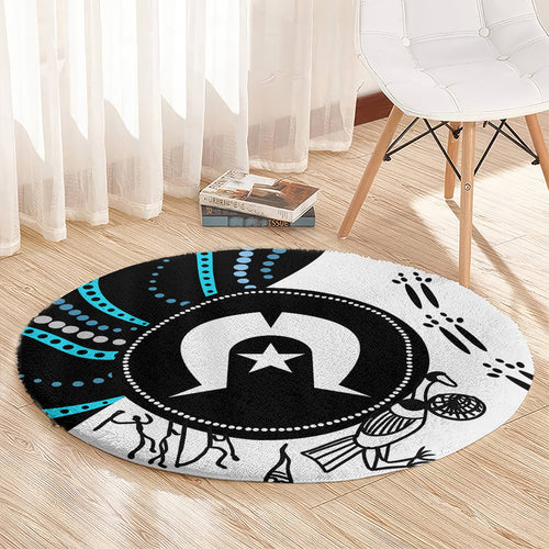 Aboriginal Pattern Torest  Strait Island Round Carpet