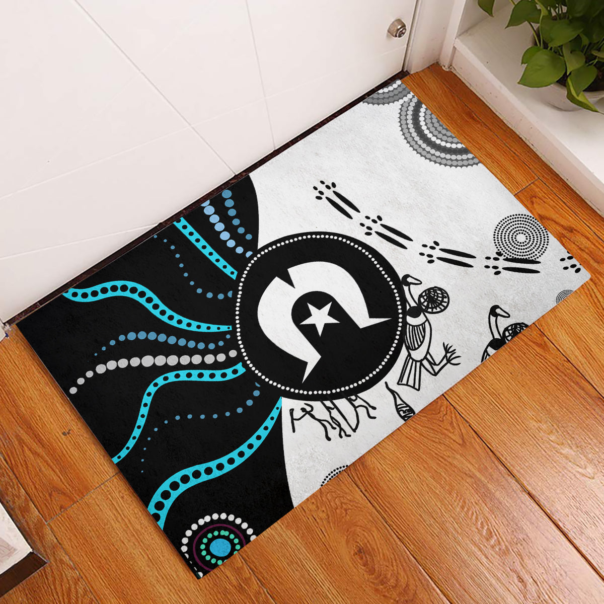 Aboriginal Pattern Torest  Strait Island Rubber Doormat