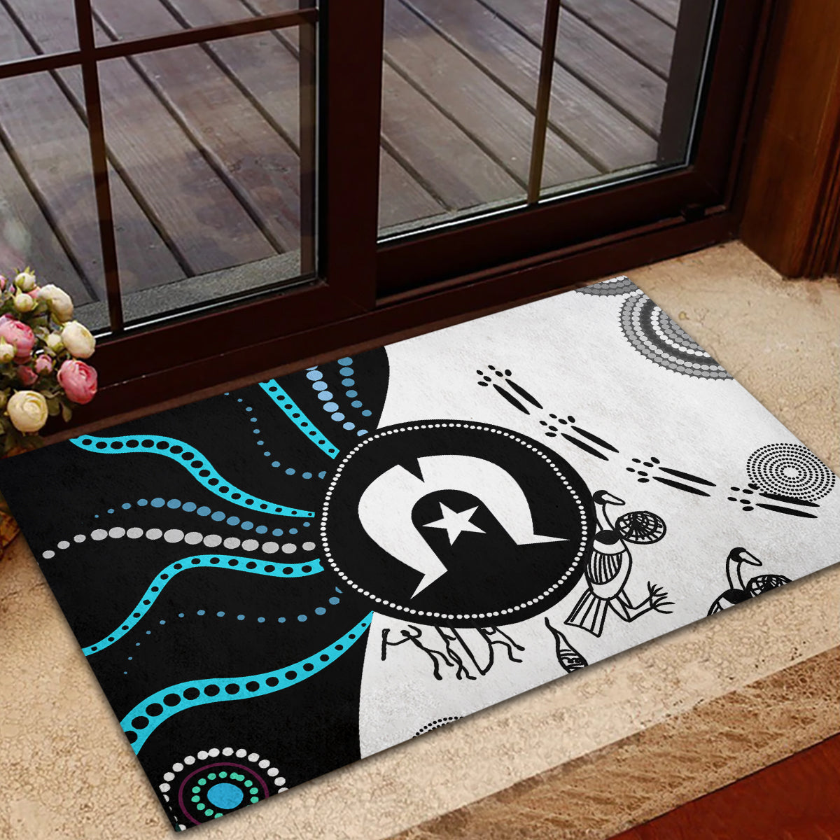 Aboriginal Pattern Torest  Strait Island Rubber Doormat