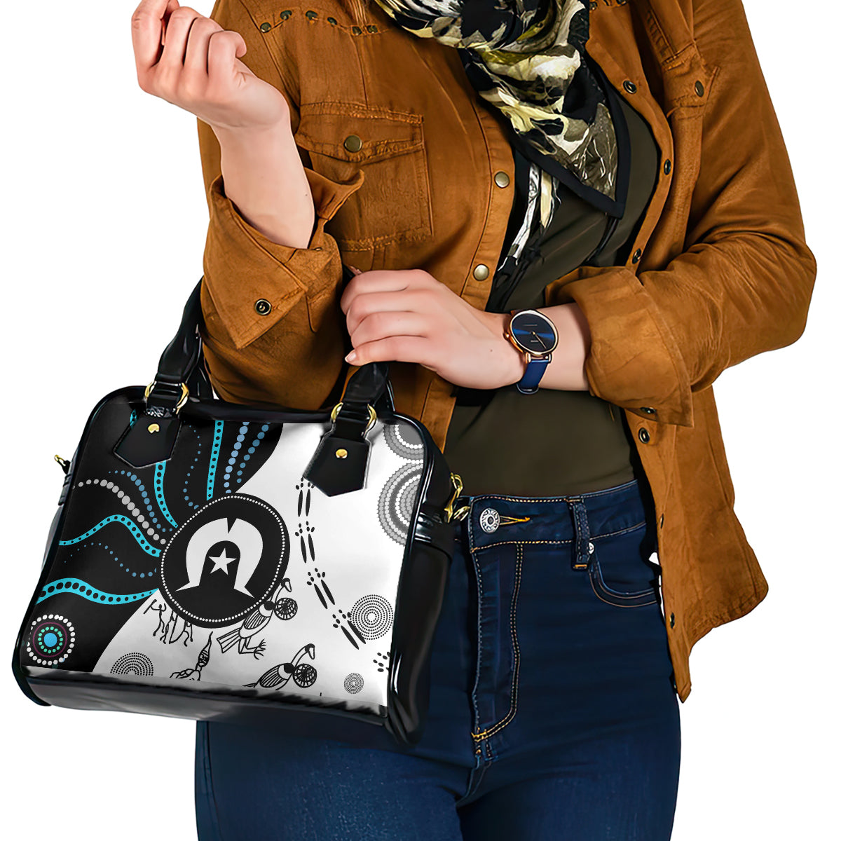Aboriginal Pattern Torest  Strait Island Shoulder Handbag