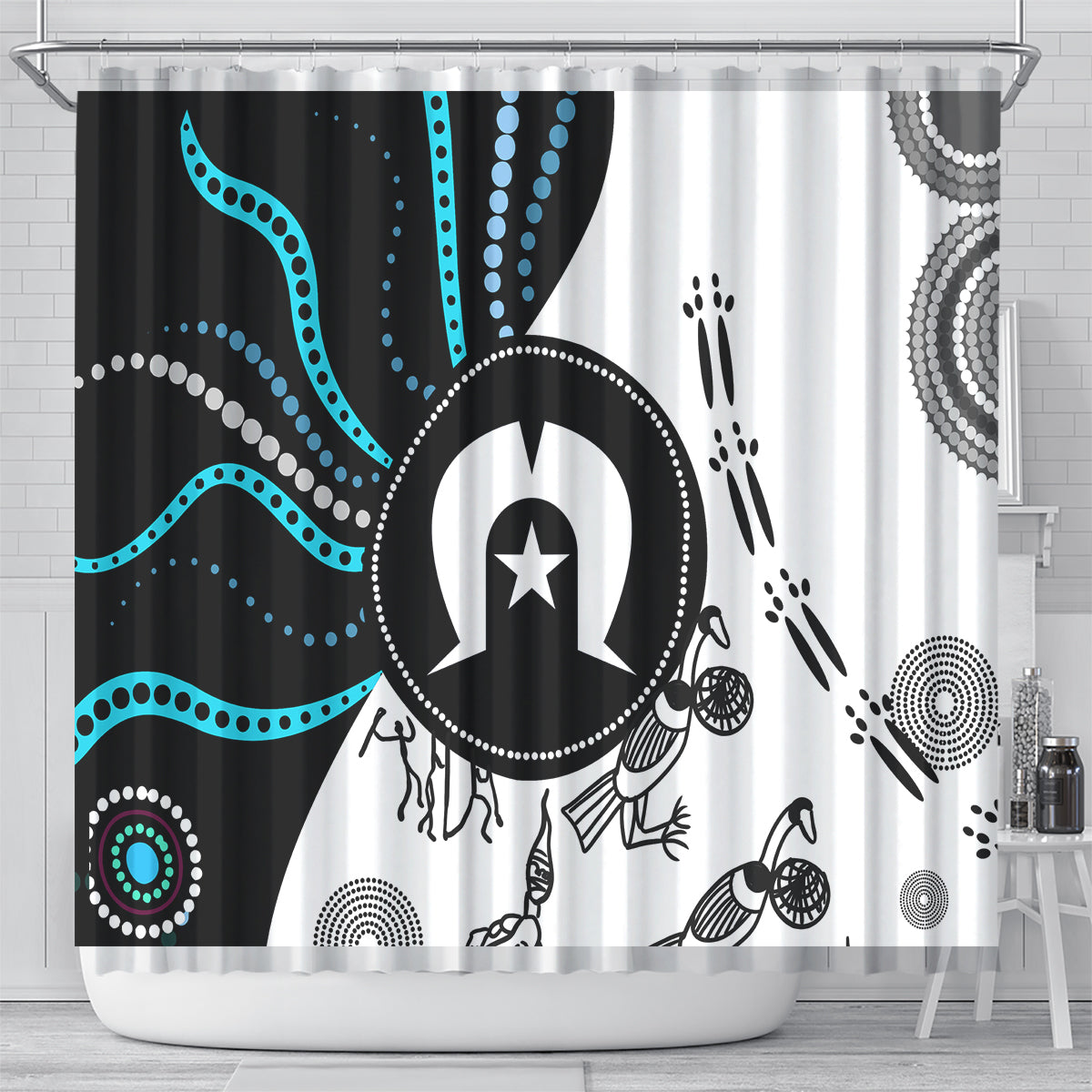 Aboriginal Pattern Torest  Strait Island Shower Curtain