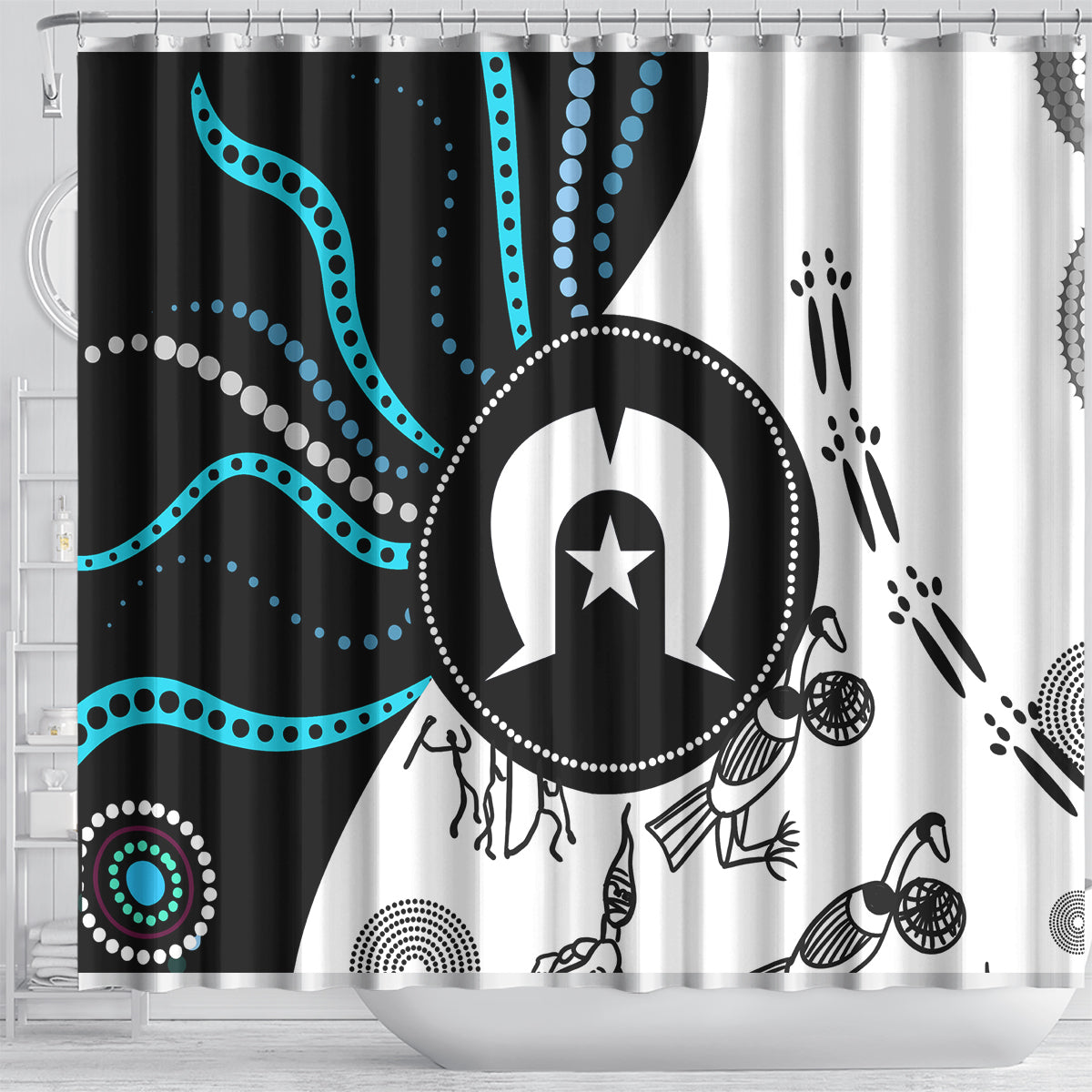 Aboriginal Pattern Torest  Strait Island Shower Curtain