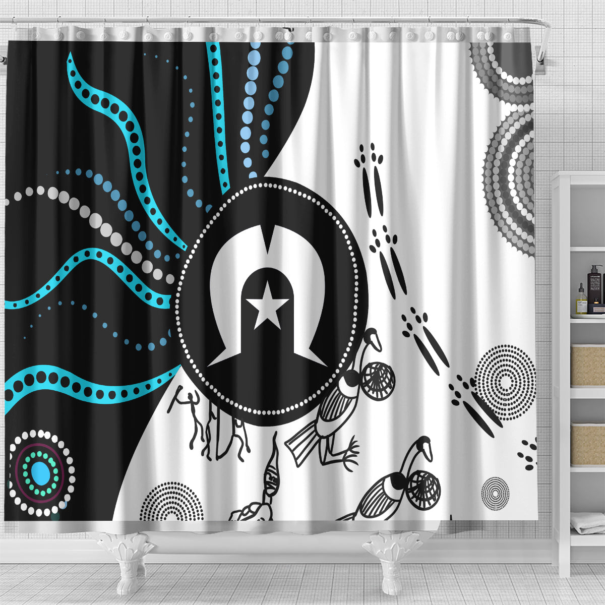 Aboriginal Pattern Torest  Strait Island Shower Curtain