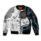 Aboriginal Pattern Torest  Strait Island Sleeve Zip Bomber Jacket