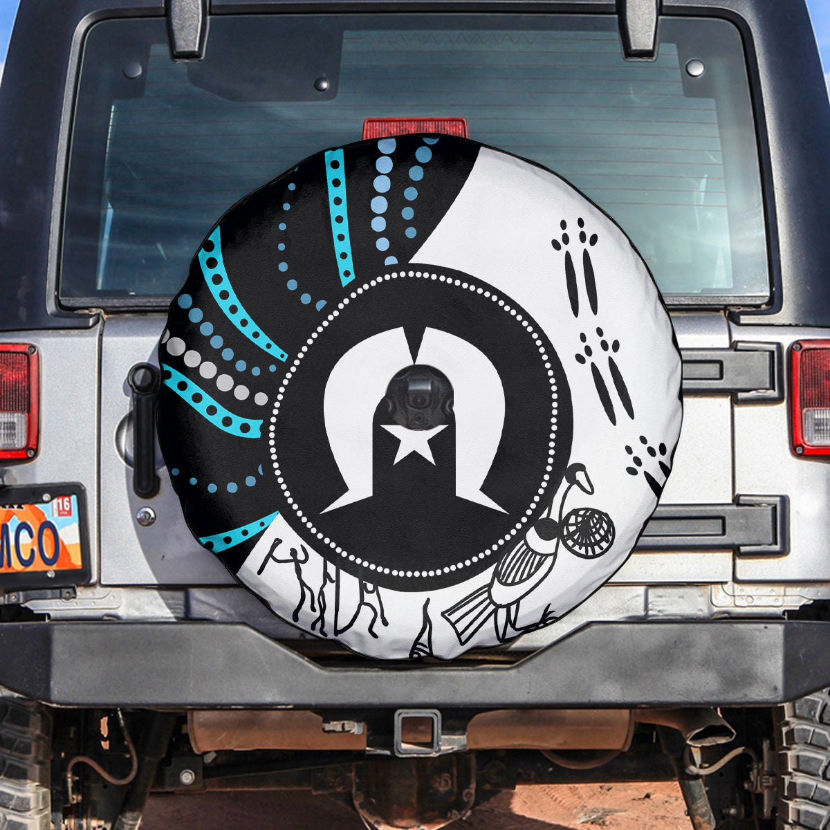 Aboriginal Pattern Torest  Strait Island Spare Tire Cover