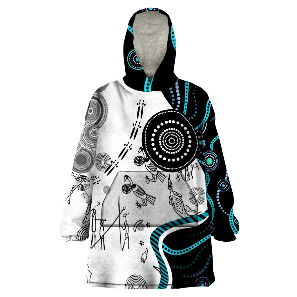 Aboriginal Pattern Torest  Strait Island Wearable Blanket Hoodie