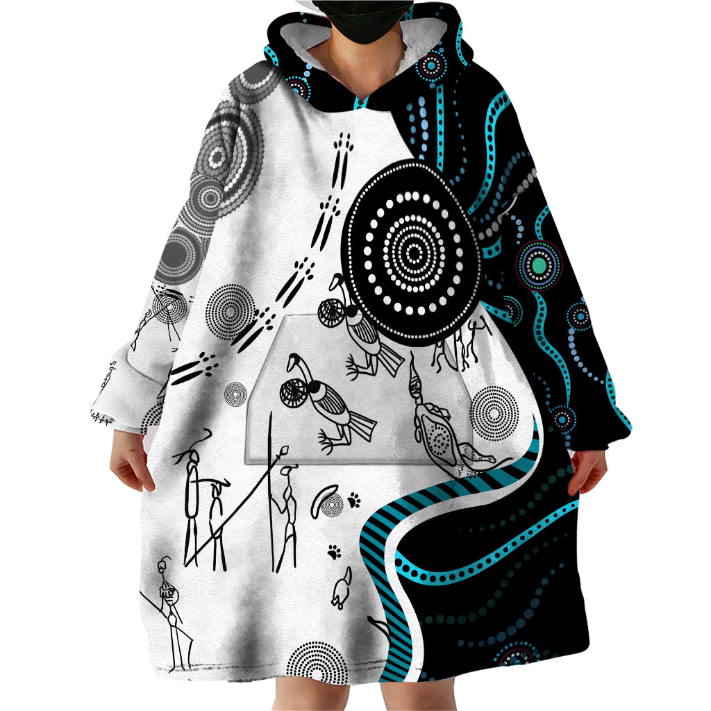 Aboriginal Pattern Torest  Strait Island Wearable Blanket Hoodie