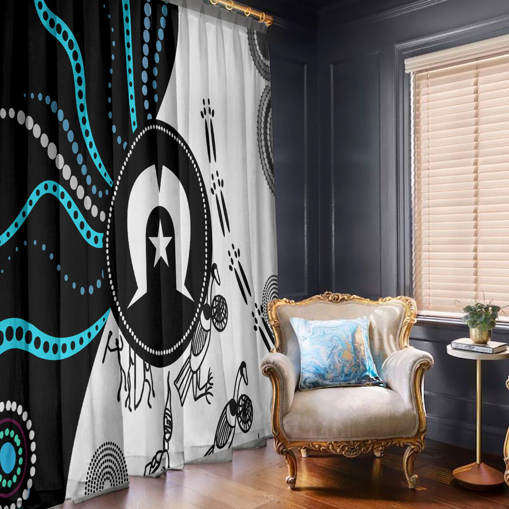 Aboriginal Pattern Torest  Strait Island Window Curtain