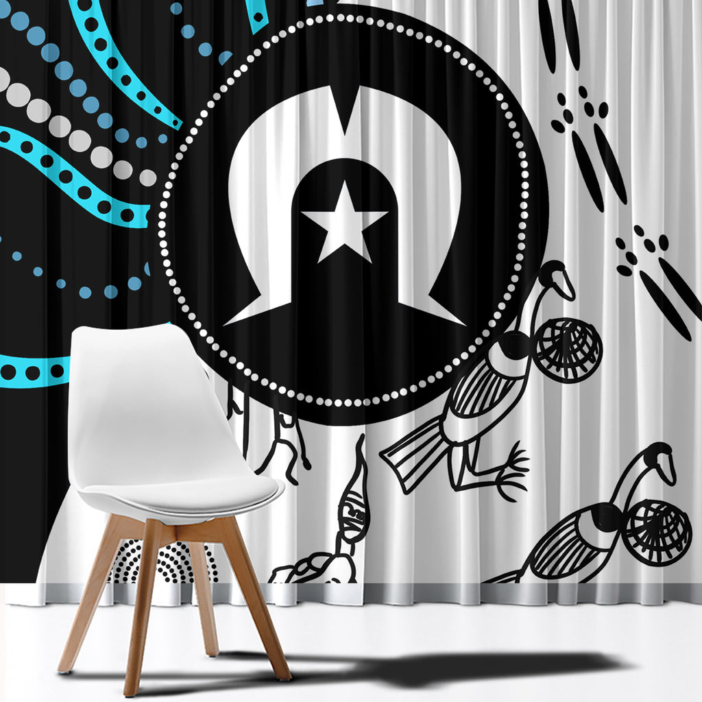 Aboriginal Pattern Torest  Strait Island Window Curtain