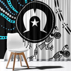 Aboriginal Pattern Torest  Strait Island Window Curtain