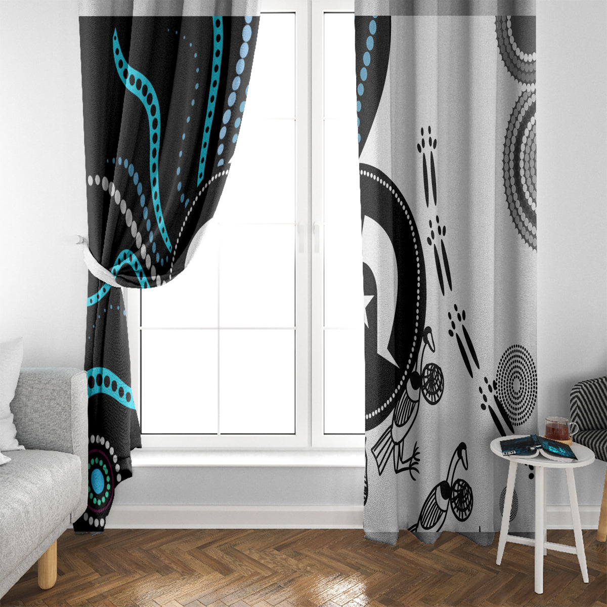 Aboriginal Pattern Torest  Strait Island Window Curtain