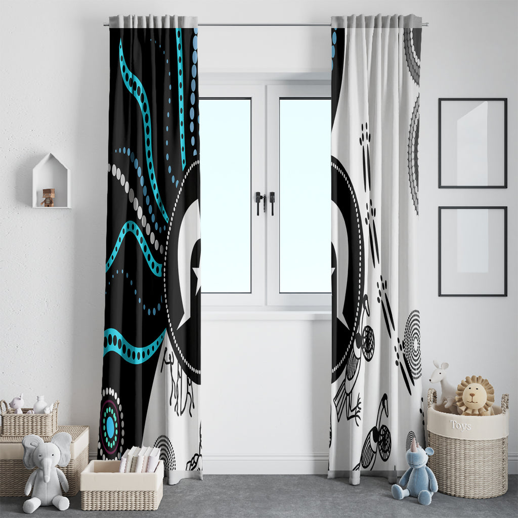 Aboriginal Pattern Torest  Strait Island Window Curtain