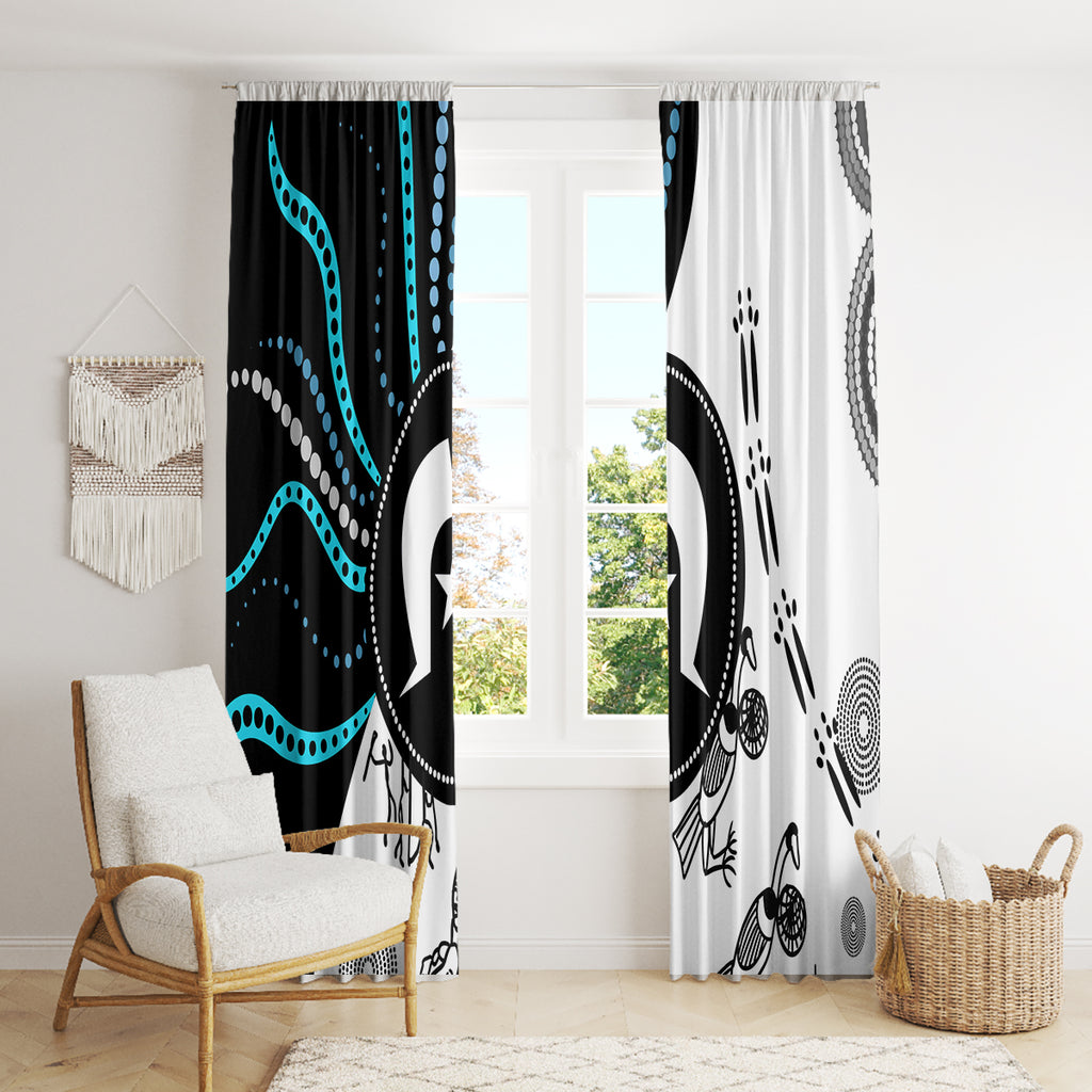 Aboriginal Pattern Torest  Strait Island Window Curtain