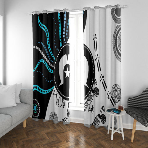 Aboriginal Pattern Torest  Strait Island Window Curtain