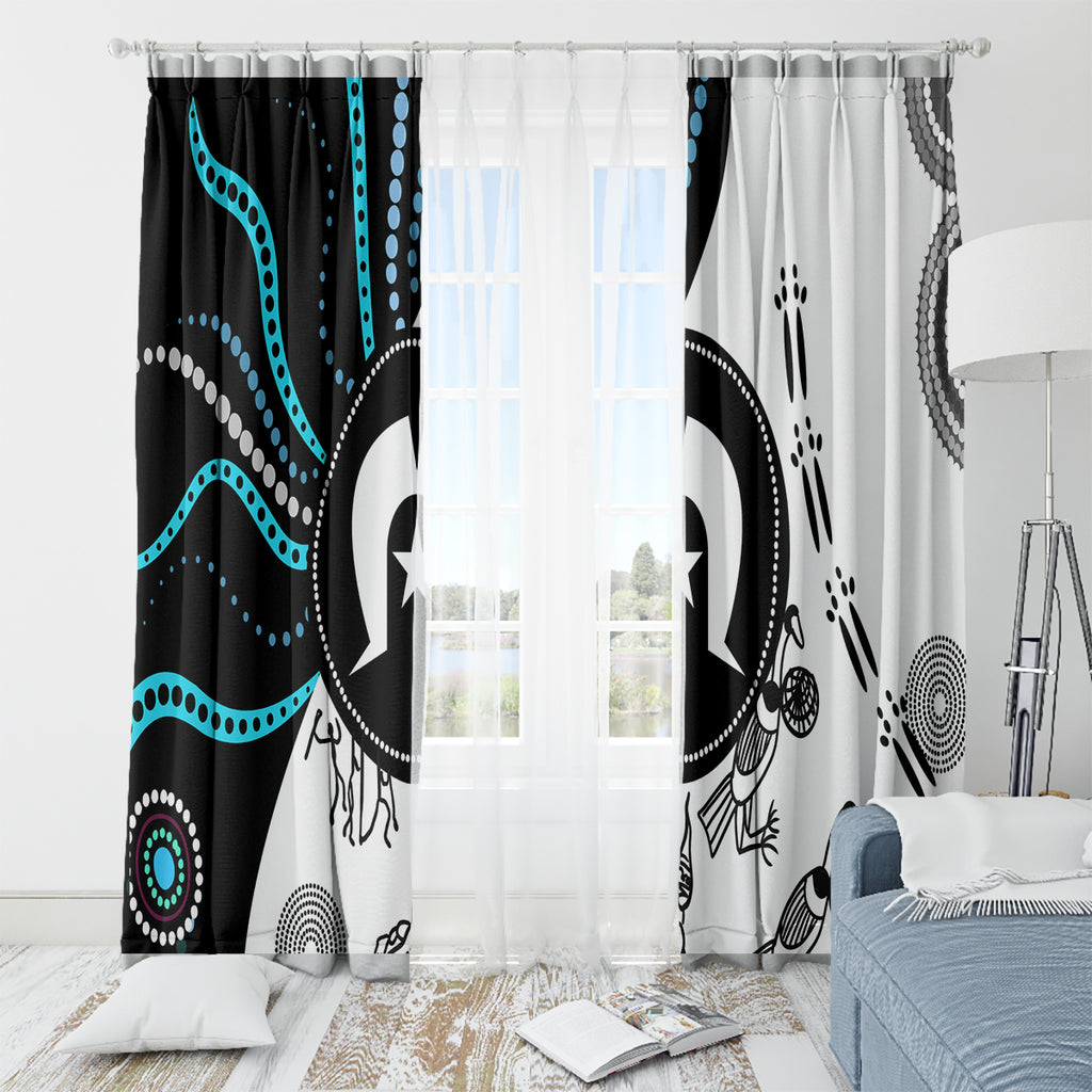 Aboriginal Pattern Torest  Strait Island Window Curtain