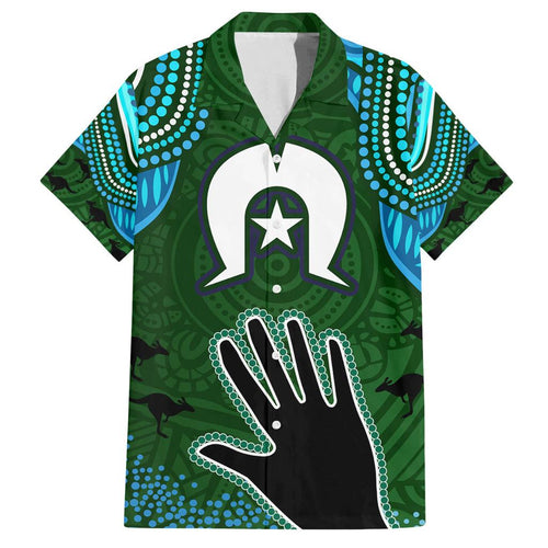 Torest Trait Islands Mix Aboriginal Pattern Family Matching Long Sleeve Bodycon Dress and Hawaiian Shirt
