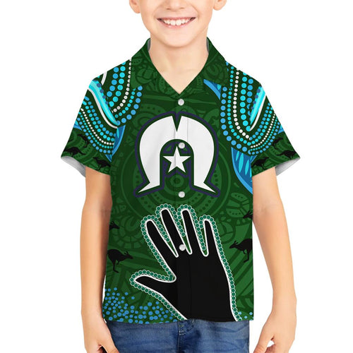 Torest Trait Islands Mix Aboriginal Pattern Family Matching Long Sleeve Bodycon Dress and Hawaiian Shirt