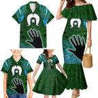 Torest Trait Islands Mix Aboriginal Pattern Family Matching Mermaid Dress and Hawaiian Shirt