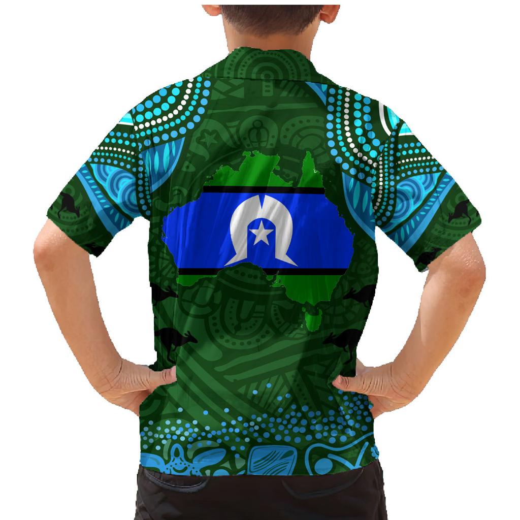 Torest Trait Islands Mix Aboriginal Pattern Family Matching Mermaid Dress and Hawaiian Shirt