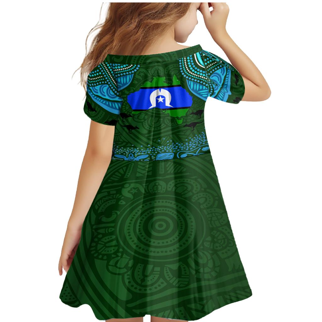 Torest Trait Islands Mix Aboriginal Pattern Family Matching Mermaid Dress and Hawaiian Shirt