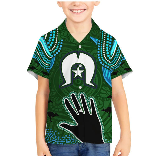 Torest Trait Islands Mix Aboriginal Pattern Family Matching Mermaid Dress and Hawaiian Shirt