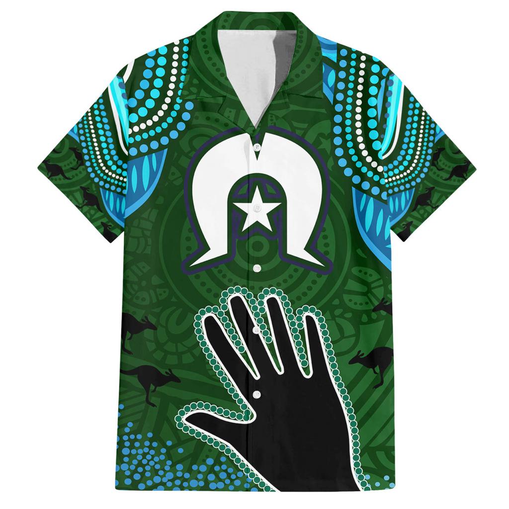Torest Trait Islands Mix Aboriginal Pattern Family Matching Off Shoulder Long Sleeve Dress and Hawaiian Shirt