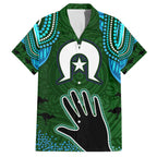 Torest Trait Islands Mix Aboriginal Pattern Family Matching Off Shoulder Maxi Dress and Hawaiian Shirt