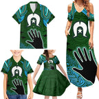 Torest Trait Islands Mix Aboriginal Pattern Family Matching Summer Maxi Dress and Hawaiian Shirt