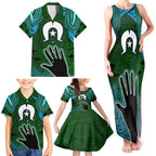 Torest Trait Islands Mix Aboriginal Pattern Family Matching Tank Maxi Dress and Hawaiian Shirt