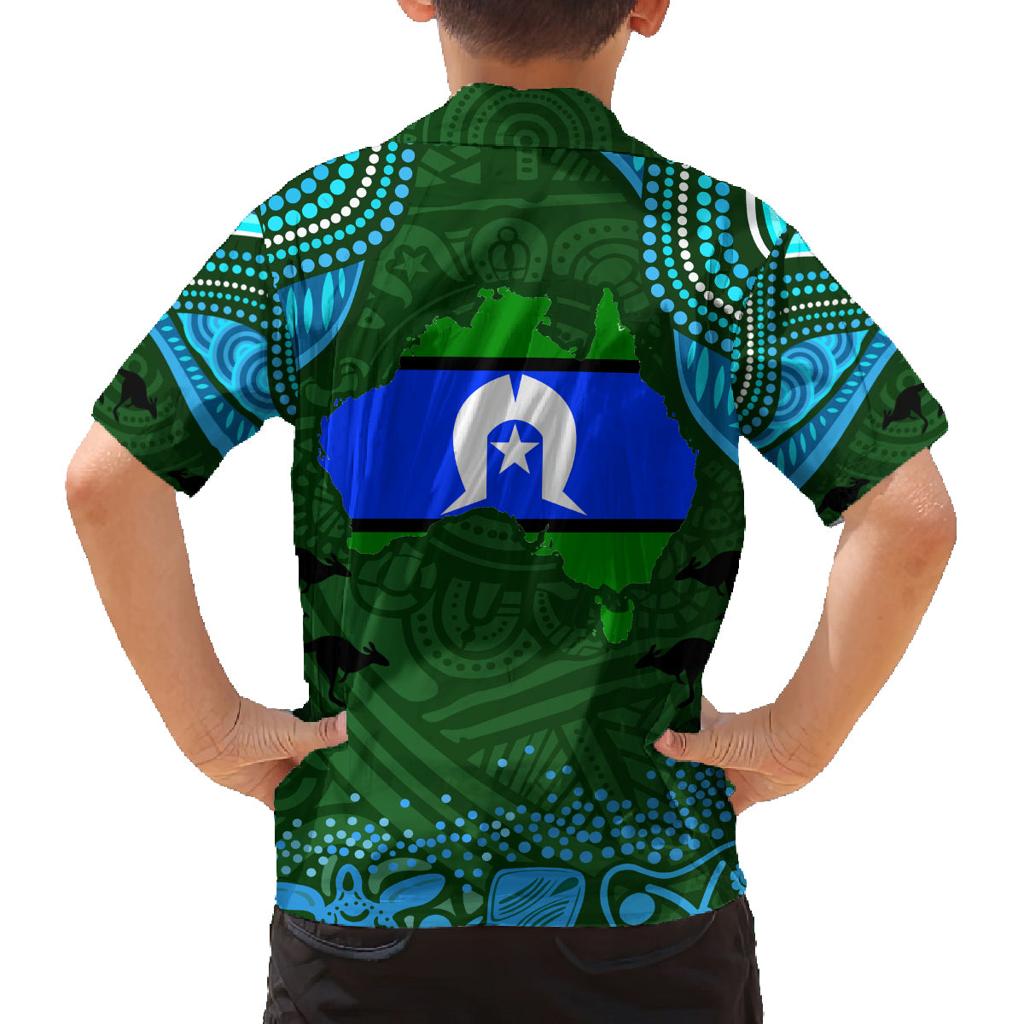 Torest Trait Islands Mix Aboriginal Pattern Family Matching Tank Maxi Dress and Hawaiian Shirt
