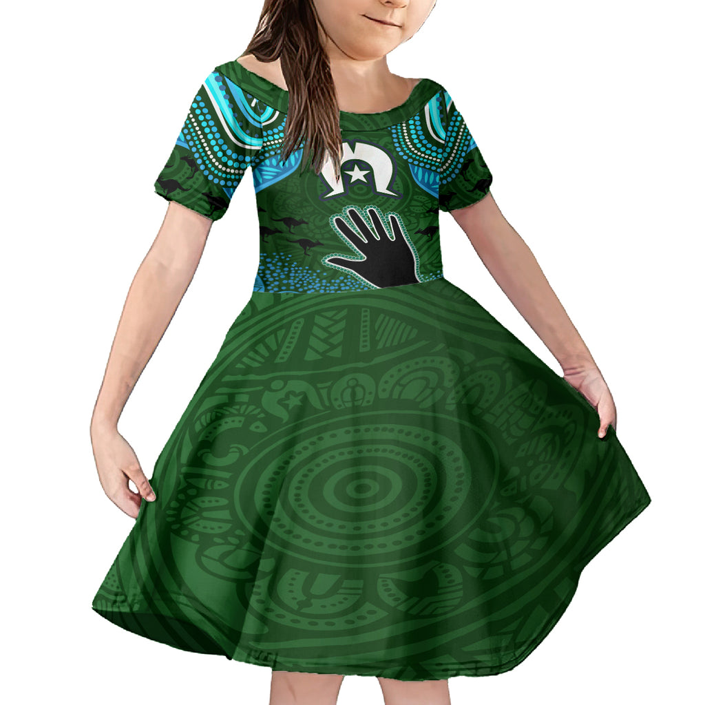 Torest Trait Islands Mix Aboriginal Pattern Kid Short Sleeve Dress