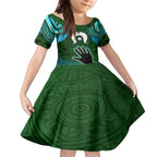 Torest Trait Islands Mix Aboriginal Pattern Kid Short Sleeve Dress
