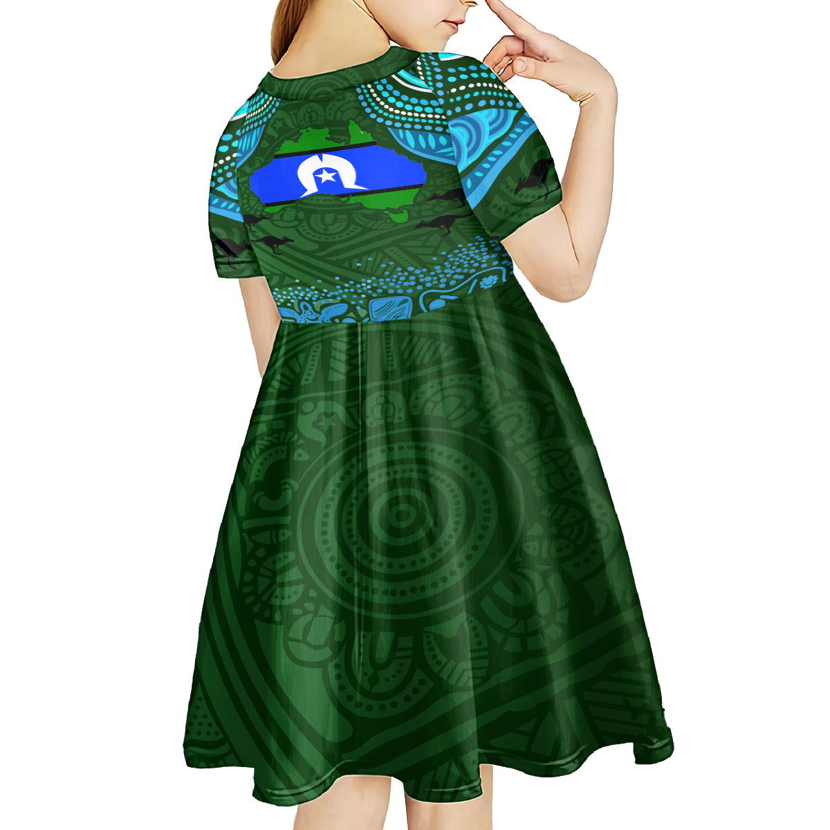 Torest Trait Islands Mix Aboriginal Pattern Kid Short Sleeve Dress