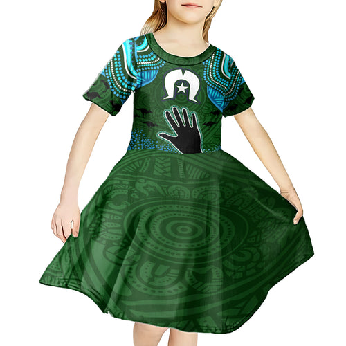Torest Trait Islands Mix Aboriginal Pattern Kid Short Sleeve Dress