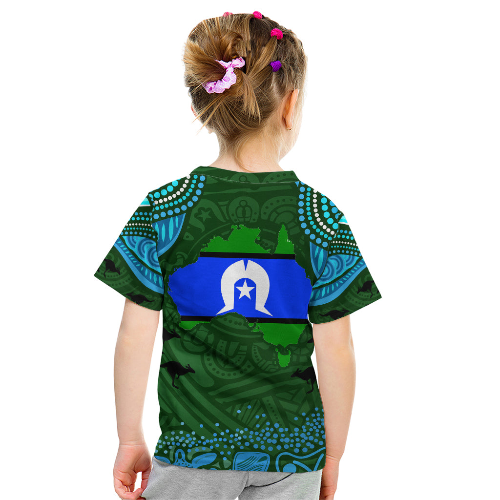 Torest Trait Islands Mix Aboriginal Pattern Kid T Shirt