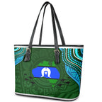 Torest Trait Islands Mix Aboriginal Pattern Leather Tote Bag