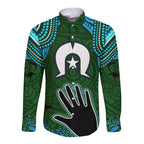 Torest Trait Islands Mix Aboriginal Pattern Long Sleeve Button Shirt