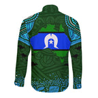 Torest Trait Islands Mix Aboriginal Pattern Long Sleeve Button Shirt