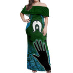 Torest Trait Islands Mix Aboriginal Pattern Off Shoulder Maxi Dress