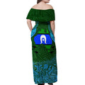 Torest Trait Islands Mix Aboriginal Pattern Off Shoulder Maxi Dress