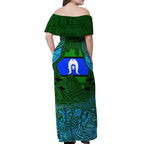 Torest Trait Islands Mix Aboriginal Pattern Off Shoulder Maxi Dress