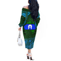 Torest Trait Islands Mix Aboriginal Pattern Off The Shoulder Long Sleeve Dress