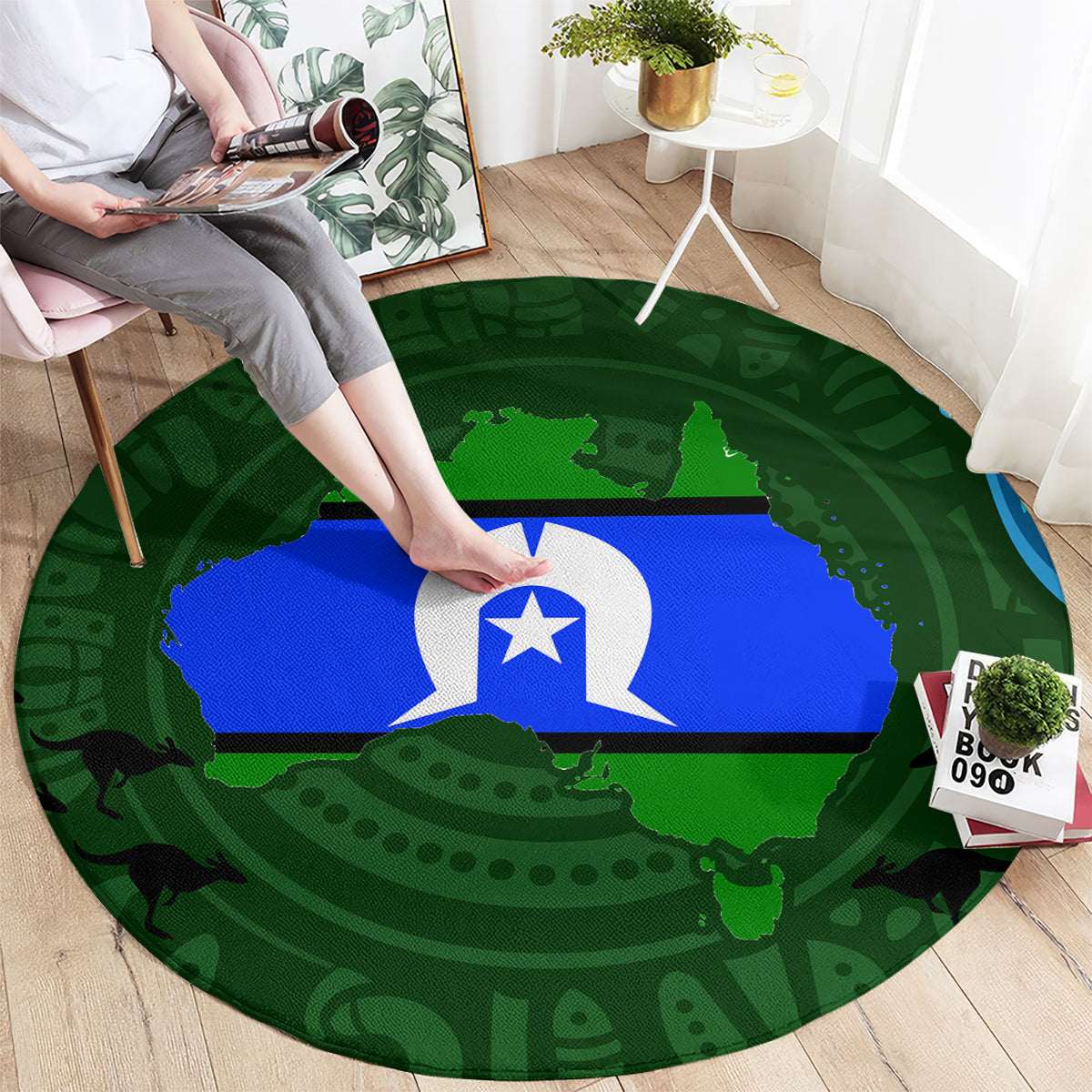 Torest Trait Islands Mix Aboriginal Pattern Round Carpet