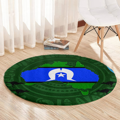 Torest Trait Islands Mix Aboriginal Pattern Round Carpet